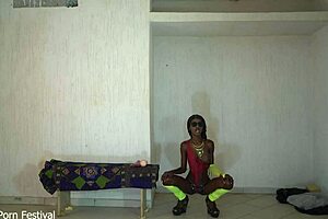 perfect ebony tits on skinny chocolate body