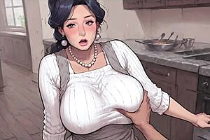 In Archalchemy hentai, stepmom deepthroats monster cock in front of roommate