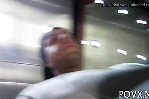 Petite teen gets irrumation then a hot rough fuck in POV