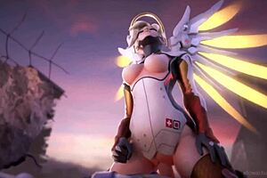 Compilation of Mercy from Overwatch in 3d Anime Hentai with Big Tits