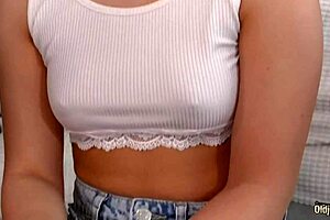 Two old men drill young 18+ babe in mouth and pussy