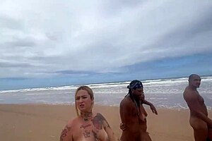 wild nudist beach orgy with hot african amigas!