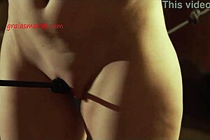 Uninvited skinny girl gets punished hard by the house lord in garage