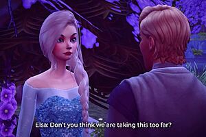 Elsa and Kristoff get caught in public muff diving and pussy licking in the wild