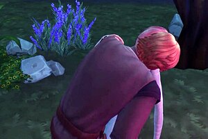 Elsa and Kristoff get caught in public muff diving and pussy licking in the wild