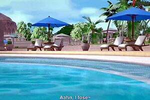 Yor forger in bikini pool sex for spy x family fantasy.