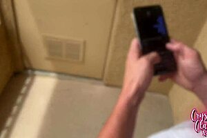 Stepmom with glasses rides neighbors in cowgirl