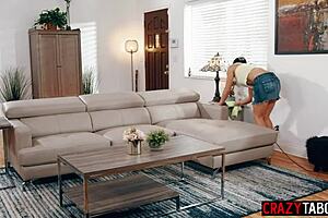 Riley Jacobs, Sexy Milf Nanny, Gets Stuck And Fucked While Cleaning House