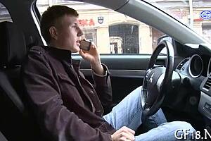 her boyfriend is watching her seduce that old guy