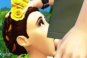 Hot sex in nature with beloved sparks wild desire in 3D animation