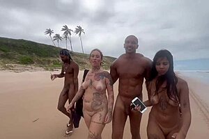 wild nudist beach orgy with hot african amigas!