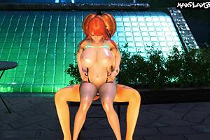 Nami endures intense destruction in this animated hentai scene