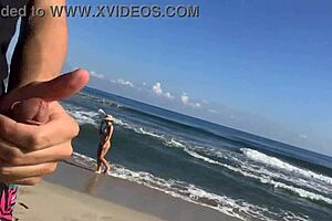 Jerking Off at Beach While Sexy Girls Join In!