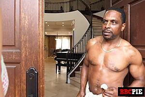 slutty neighbor gets shocked by huge black cock