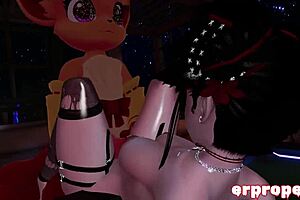 Vulpix and trainer engage in special vrchat training