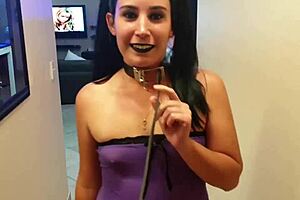 emo bondage slut dragged to toilet for piss drinking and cock sucking 😈