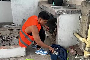 Builder Fucks Boss's Blonde Wife On Outdoor Deck - Ann Rides And Angel Cruz