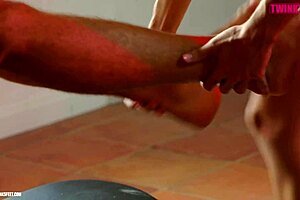 I love sucking that big cock with feet and toys for a sexy massage fetish