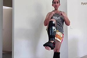 Step gay dad kickboxer turned on by 80s movies