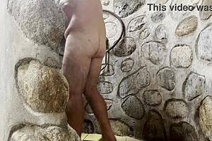 Fat Daddy Drops Soap in Shower for Anal Date