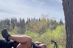 Sexy chubby BBW Remi getting BBC on top of a giant rock 😍