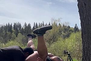 Sexy chubby BBW Remi getting BBC on top of a giant rock 😍