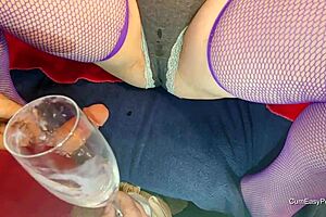 Huge Old Amateur Receives Intense Handjob Cumshot And Golden Shower In Panties