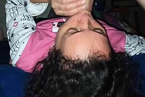 Mature Latina MILF Sucks Dick and Kisses Black for Son's Friend