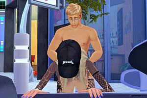 Tattoo slut dominates in blowbang!