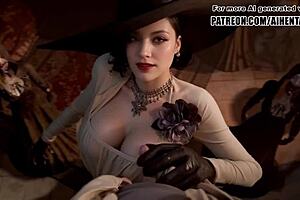 So, this Resident Evil Lady Dimitrescu cosplay in uncensored hentai AI just got wild jerking you off.