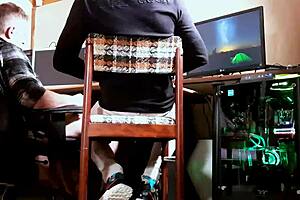 I watch two guys fuck punk slut in making-of