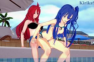 Chris yukine and cagliostro and tsubasa kazanari and kanade in symphogear hentai.