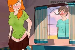 Steve Spies on Alex Removing Skirt in Minecraft Parody