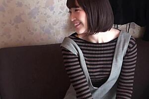 Hey, watch this cute Japanese clerk get wild with a huge cock in POV!