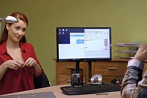 Alluring redhead seeks loan for vet clinic.