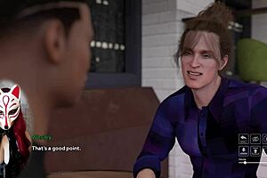 Playful fox in cosplay lifts her skirt for upskirt debauchery in the brothel