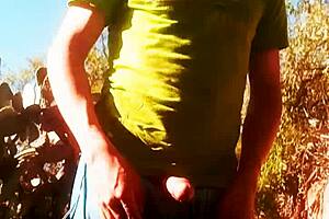 Young man engages in solo self-pleasure activity