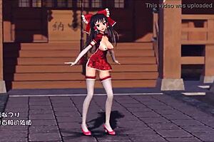 reim touhou pinkcat 3d cartoon encounter