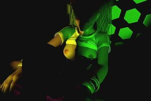 Brazilian collage girl riding in the club