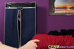 look at this clothed amateur getting a facial