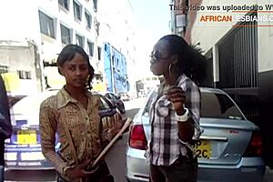 Lesbian pickup in public ends in African toilet 😏