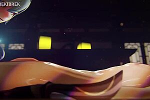 in this 3d anime hentai video, a big ass girl gets her pussy creampied with cum