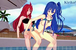 Chris yukine and cagliostro and tsubasa kazanari and kanade in symphogear hentai.