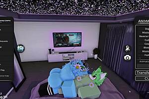 In roblox, furry gay characters have oral sex with shemales