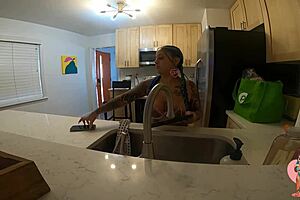 Latina Squirting Orgasm From Big Black Cock Sucking