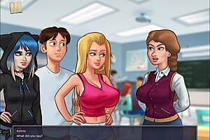 Exploring the latest episode of Summertime Saga with blonde characters