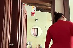 so, my cute milf neighbor's just chilling in the bathroom