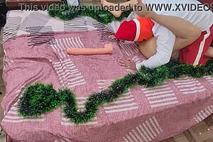 Sucking my big ass stepmom's pussy and ass for Christmas! Homemade hentai fun.