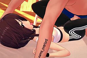 Megumin in hot sportswear ready for adult hentai 3D action, wanna join?