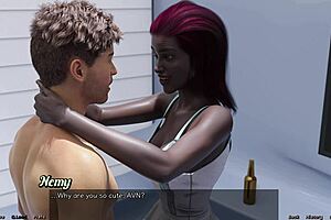 stranded in space, going down on a married black milf bride in this wild game